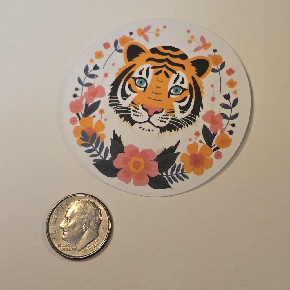 10/$10 Tiger Floral Sticker - Picture 2 of 2